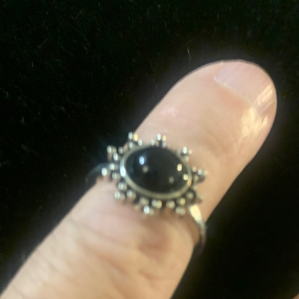 Elegant Black and Silver Women's Ring Bogo